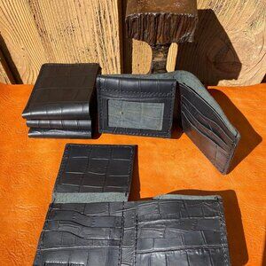 "The Reptile" Full Size Black  Embossed Leather Wallet